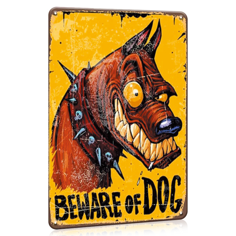 

Beware Of Dog Metal Sign Warning Dog Sign Metal Sign Funny Retro Posters Beware Sign Wall Sign Tin Sign Patio Sign Warning Sign Door Sign, Yard Signs, Bar Signs, Outdoor Indoor Use 8x12inch