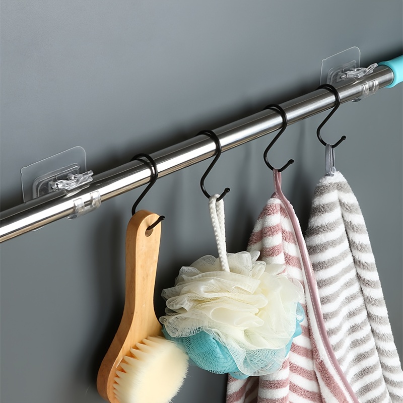 10pcs Adhesive Curtain Rod Brackets No Drilling Hooks for Bathroom Kitchen