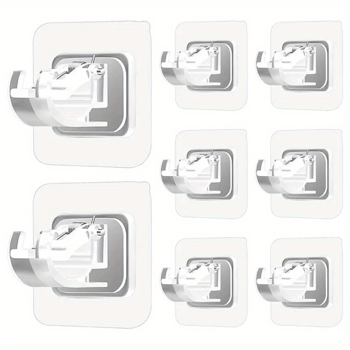 10pcs Adhesive Curtain Rod Brackets No Drilling Hooks for Bathroom Kitchen
