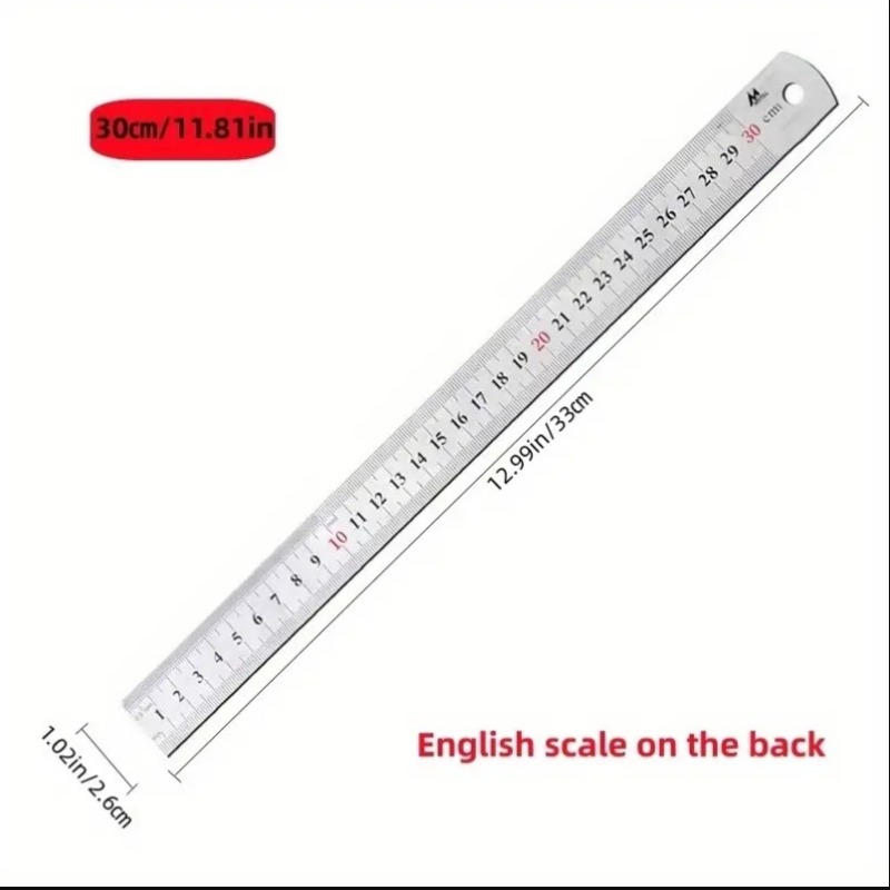 Stainless steel ruler 30 cm