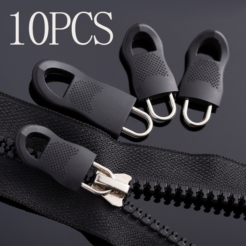 10 Pieces Replacement Zipper Pull Metal Zipper Pull Black Zipper Pull Easy  Grip Zipper Puller Sturdy Zipper Fixer for Suitcases Luggage Jacket  Backpacks Cloths Boots Pants Jeans Tents Purses