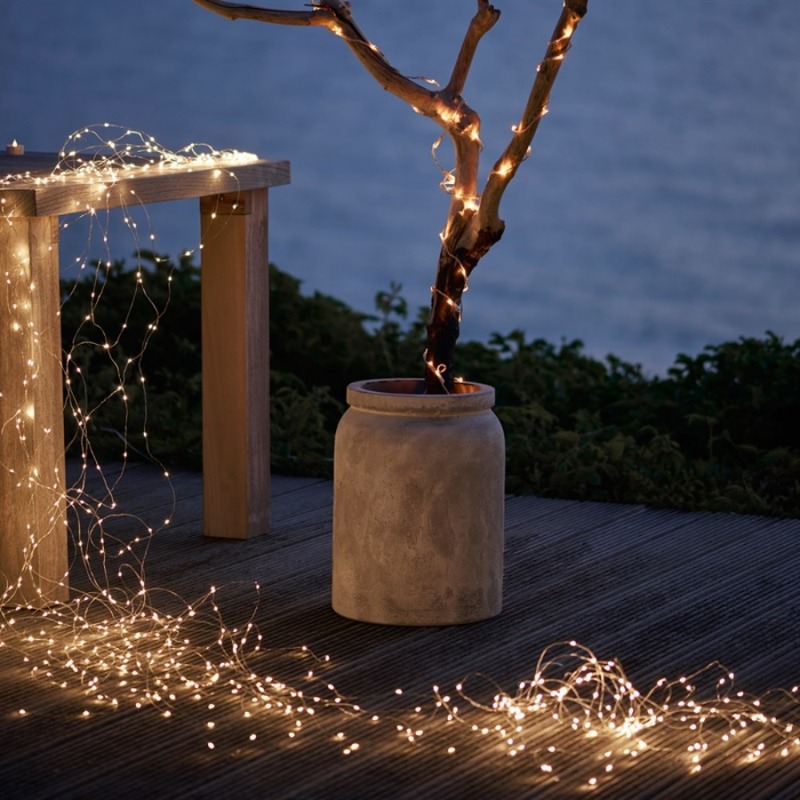 Rattan solar deals string lights