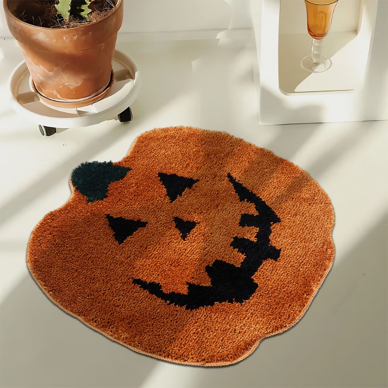 Xsinufn Halloween Kitchen Mat,Ghost Pumpkin Decorative Black Kitchen Rugs  and Mats Non Skid Washable,Low-Profile Mats for Home Kitchen Halloween  Decor,17x48+17x30 Inches 