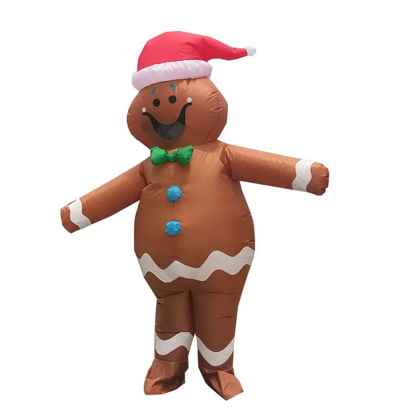1pc Christmas Cosplay Gingerbread Man Inflatable Costumes Fancy Adult Halloween Party Role Play Inflated Germant Dress Up For Woman Christmas Decorations Navidad Cheap Stuff Weird Stuff Cute Aesthetic Stuff Cool Gadgets Unusual Items details 0