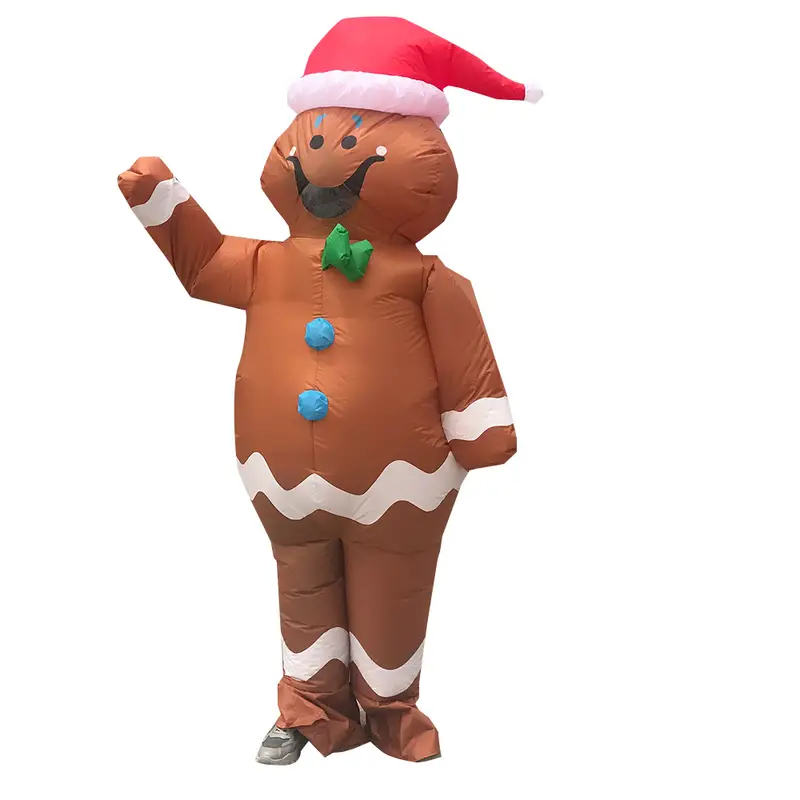 1pc Christmas Cosplay Gingerbread Man Inflatable Costumes Fancy Adult Halloween Party Role Play Inflated Germant Dress Up For Woman Christmas Decorations Navidad Cheap Stuff Weird Stuff Cute Aesthetic Stuff Cool Gadgets Unusual Items details 1