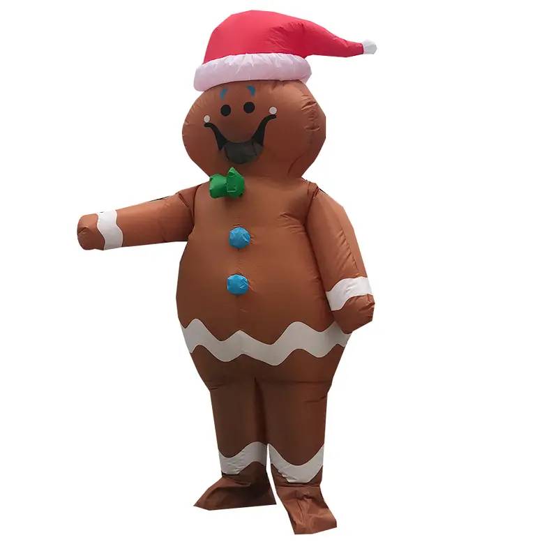 1pc Christmas Cosplay Gingerbread Man Inflatable Costumes Fancy Adult Halloween Party Role Play Inflated Germant Dress Up For Woman Christmas Decorations Navidad Cheap Stuff Weird Stuff Cute Aesthetic Stuff Cool Gadgets Unusual Items details 3