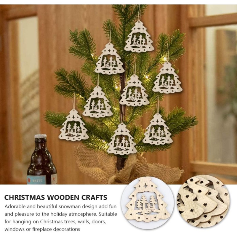 Personalized Family Name Tree Wooden Ornaments Hanging Decor Xmas Christmas  Tree Decoration with 1-9 Name