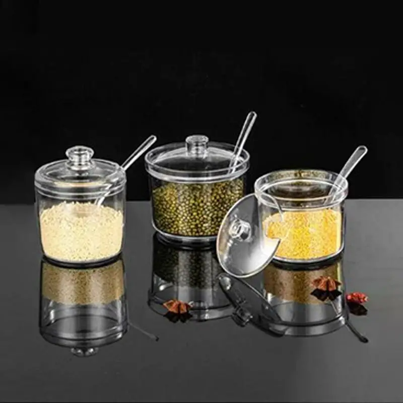 Clear Spice Jar Sugar Bowl Spice Storage Pot With Lid And - Temu