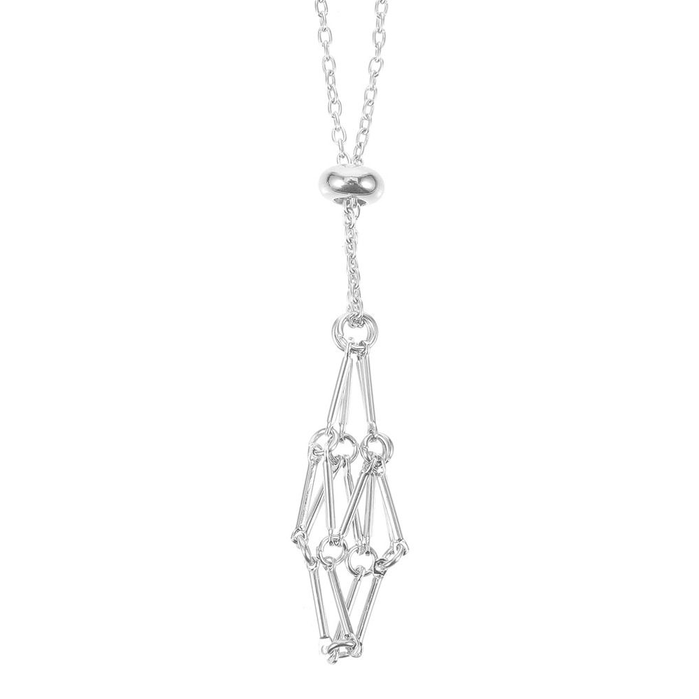 Silver/Gold Color Crystal Holder Cage Necklace Crystal Net Metal