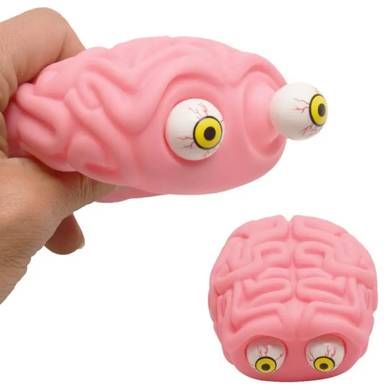 Juguete de apretar con ojos saltones y cerebro blando, juguete antiestrés  para jugar sensorialmente, muñeco de ojos saltones para aliviar el estrés y