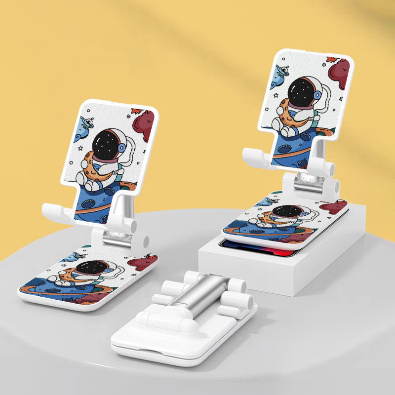 

Mobile Phone Stand Lovely Astronaut Graphic Desktop Tablet Holder Lazy Bedside Universal Support Foldable Desk Stand For Cell Phone Foldable And Hoisting Telescopic For Iphone For Ipad Adjustable