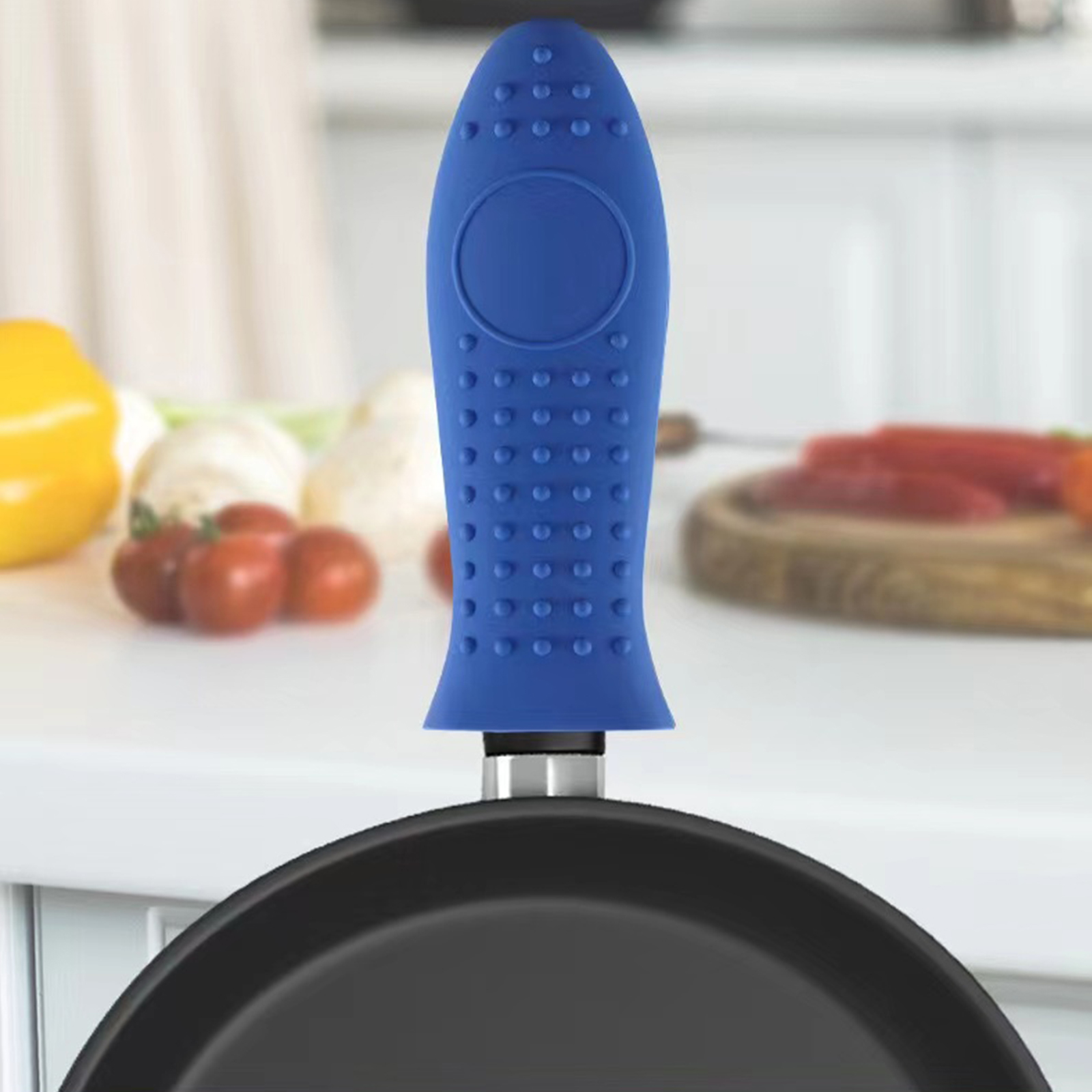 1pc Heat Resistant Silicone Handle Cover For Pan, Cast Iron Skillet,  Non-slip Pot Grip Sleeve, Kitchen Cookware Utensils Anti-hot Handle Holder