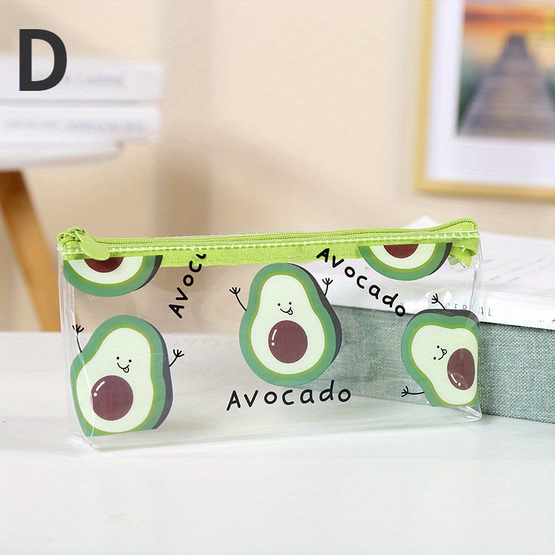 2021 Cute PVC Hello Avocado Pencil Case Clear Pencil Bag School