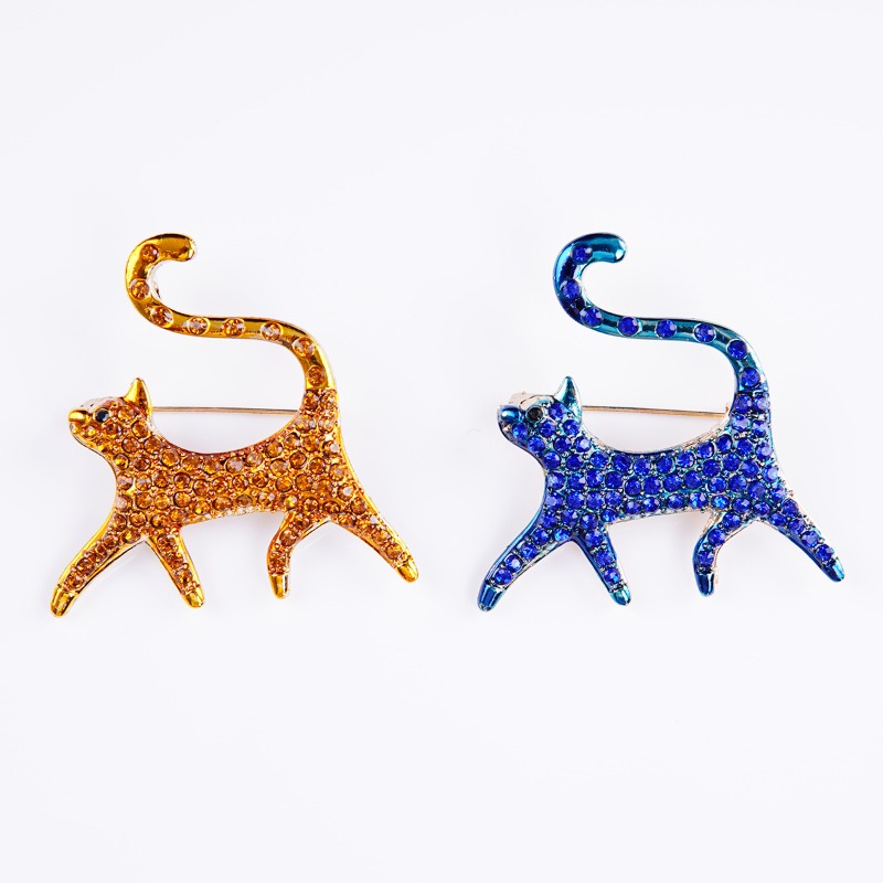 Dropship Cute Cat Brooches Pretty Animal Brooch Pin Full Shining Elegant  Crystal Cat's Moon Stone Brooch Fashion Jewelry For Women Girl Gift to Sell  Online at a Lower Price