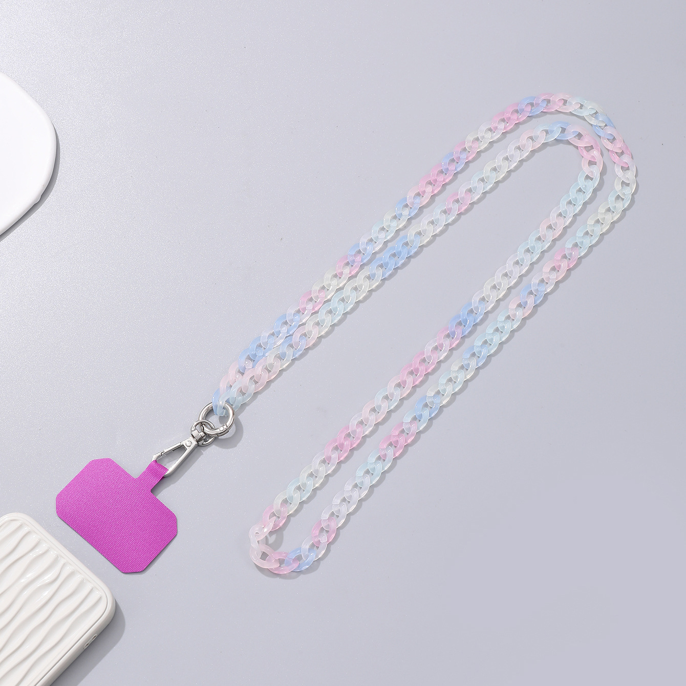 120cm Bevel Design Phone Strap Colorful Portable Acrylic Cell Phone Crossbody Case Chain Lanyard Hanger for Mobile Phone Chain,Temu