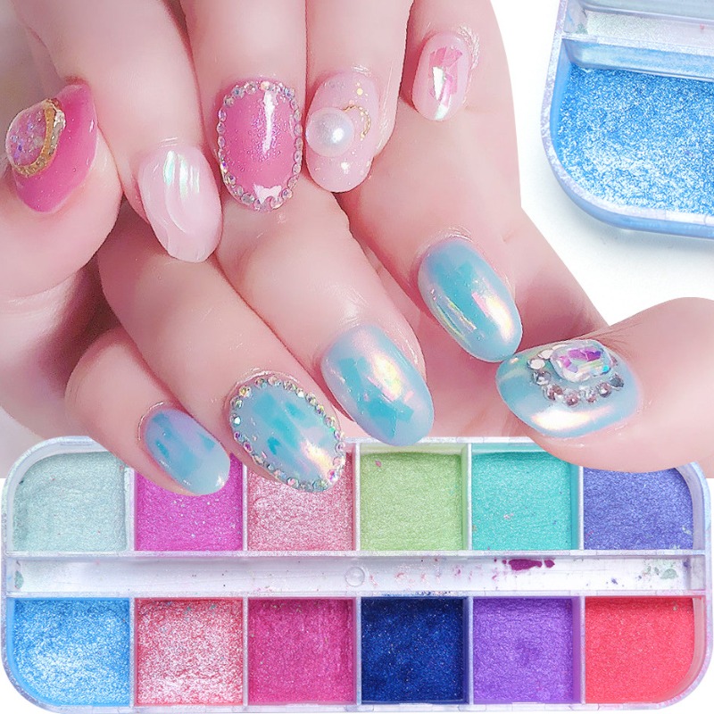 6 Colors Nail Pigment Powder Kit, Pearl Chrome Powder For Nails, Gradient  Pearlescent Nail Powder, High-gloss Nail Powder Set - Temu
