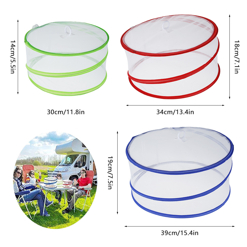 3pcs Random Color Food Covers, Kitchen Anti-mosquito Food Cover, Insect  Repellent Meal Tray Cover For Home Use