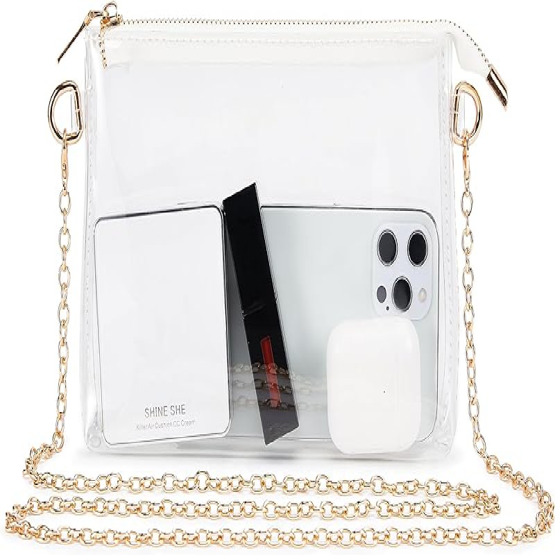 1pc Clear Crossbody Bag Shoulder Handbag, Clear Purses for Women, Small Clear Purse Bag Stadium Concerts Approved,Temu