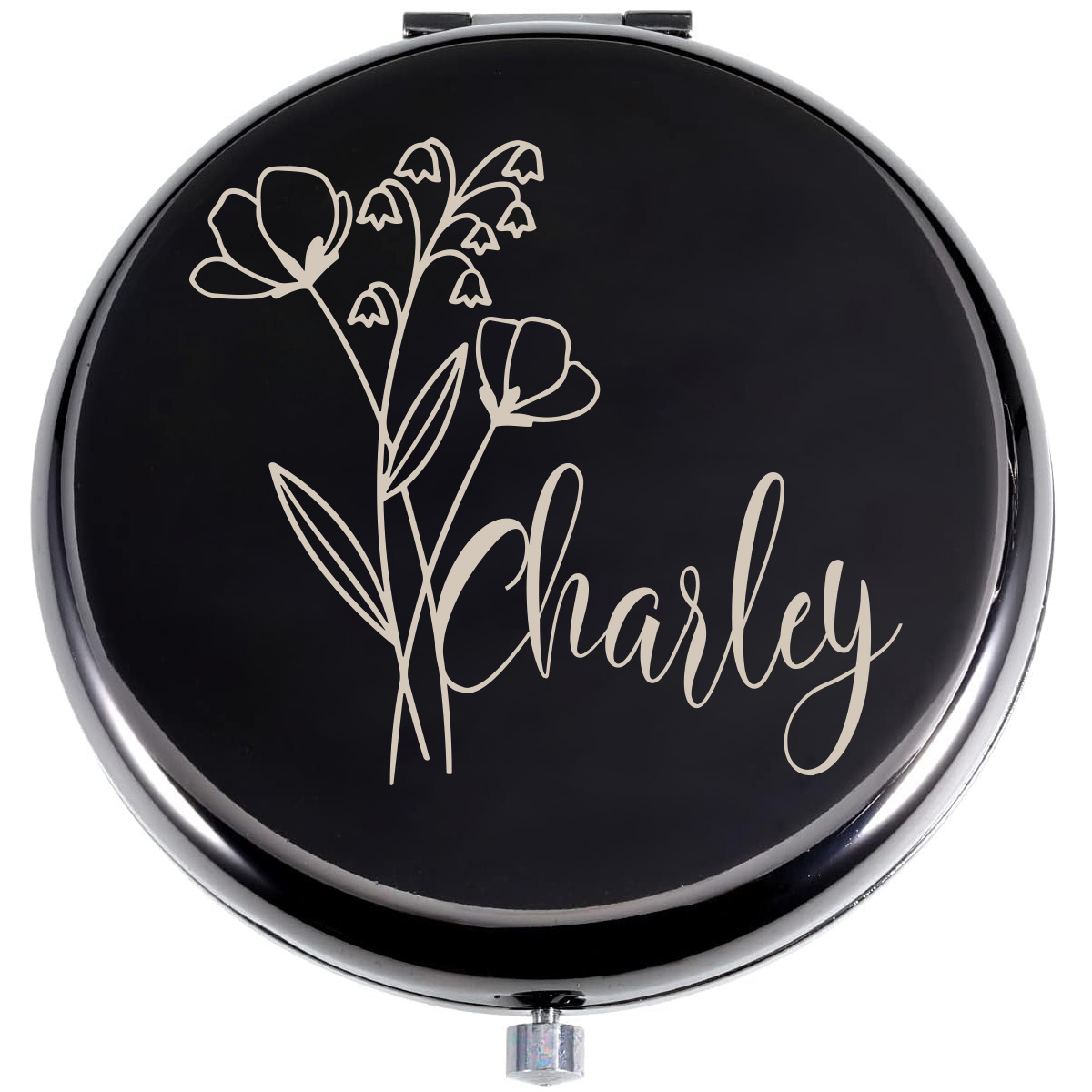 TEMU Espejo Compacto de Bolsillo Plegable con de Flores y Personalizado - Regalo de Graduación, para Hermanas, , Fiestas, y Navidad