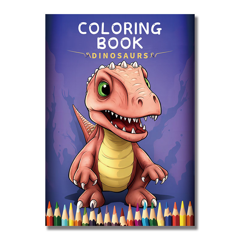 TIMBKTOO Dinosaur Theme Cartoon Colouring Book with 8 Double Side