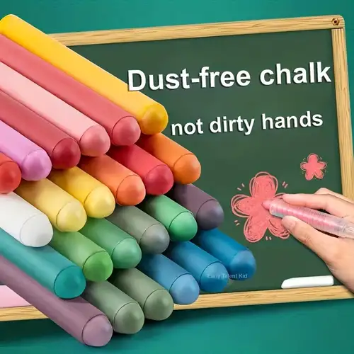 12pcs non-toxic white dustless chalk and