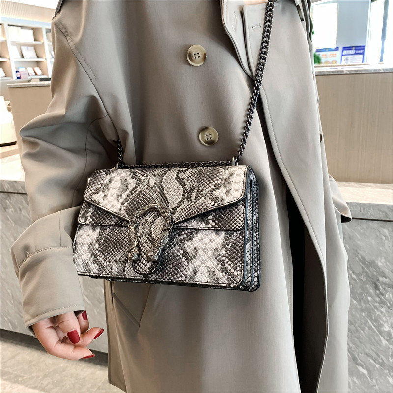 Mini Snakeskin Pattern Luxury Crossbody Bag Pu Leather Textured