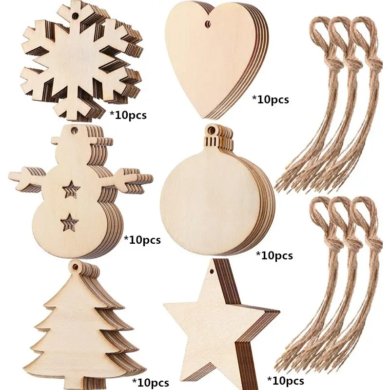 Wooden Cutouts Christmas Wood Ornaments Star Christmas Tree - Temu