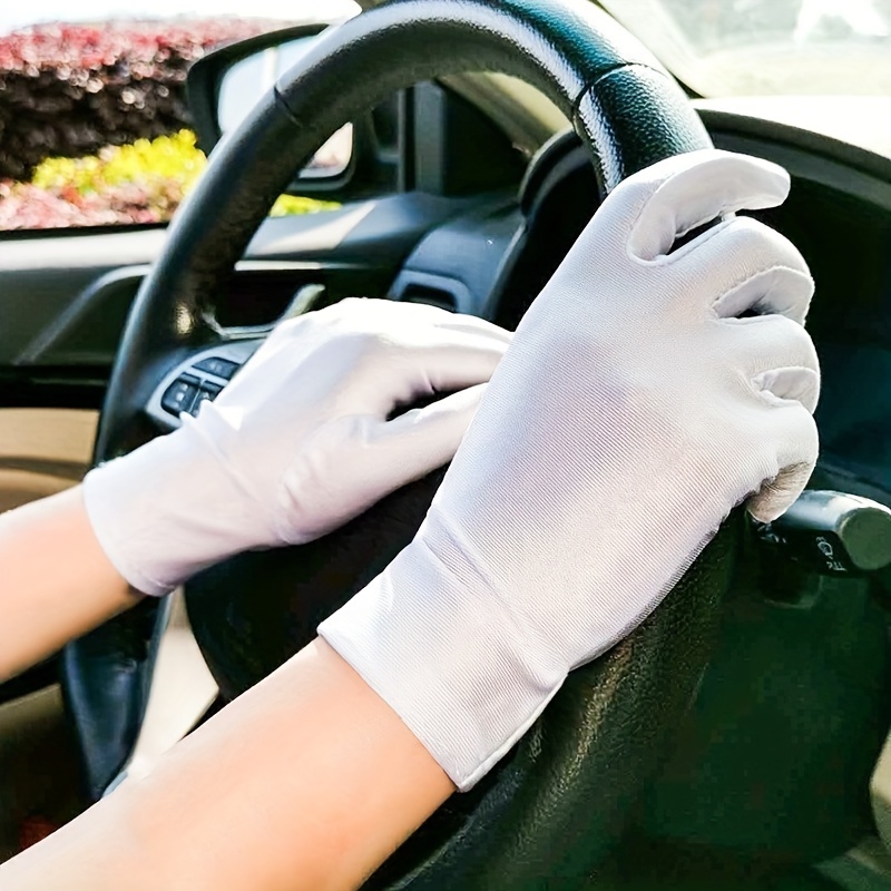 Sun Protection Full Finger Satin Gloves For Women - Perfect For