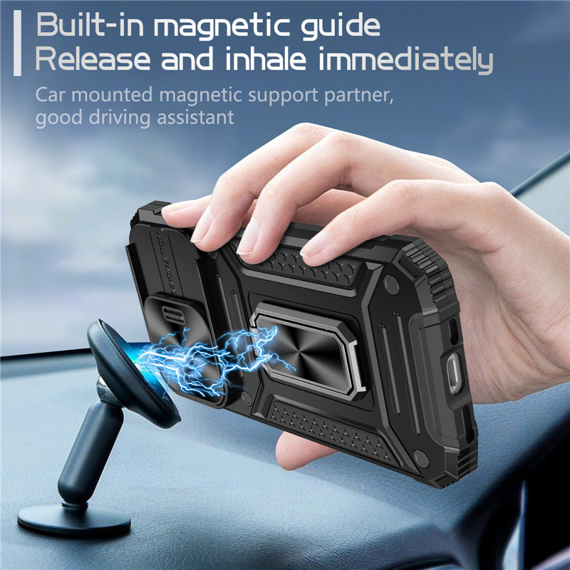 built in magnetic guide ring stand case shockproof protective cover with slide lens protector for iphone 15 pro max 15 plus iphone 14 pro max 14 plus iphone 13 pro max iphone 12 pro max details 2