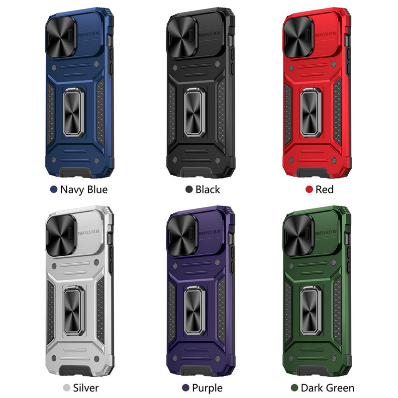 built in magnetic guide ring stand case shockproof protective cover with slide lens protector for iphone 15 pro max 15 plus iphone 14 pro max 14 plus iphone 13 pro max iphone 12 pro max details 0