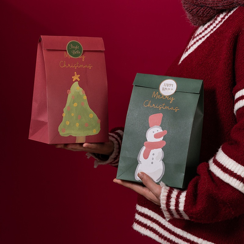 5 Bolsas Regalo Papel Navideño Patrones Árbol Navidad - Temu Chile