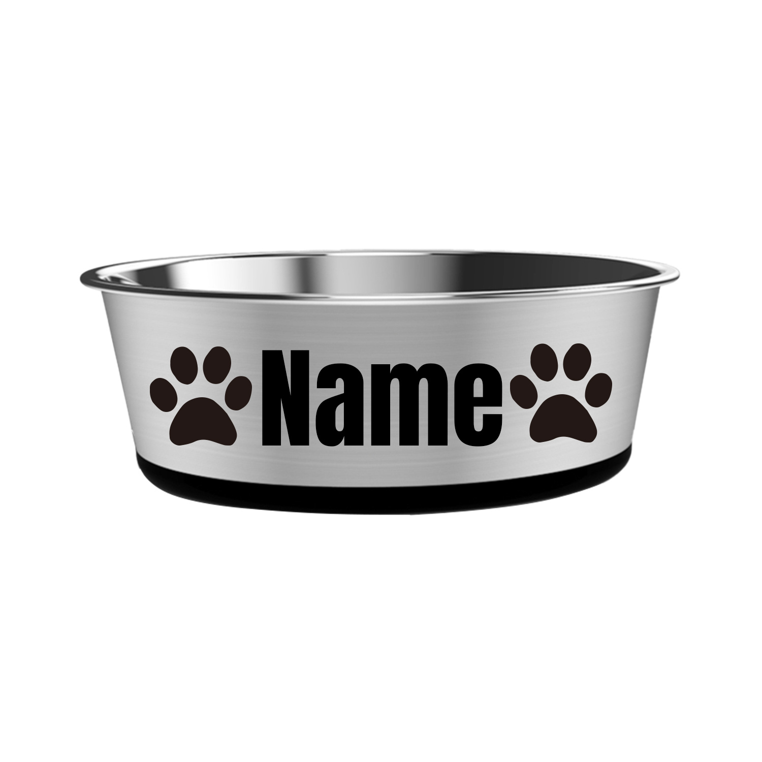 Customizable Stainless Steel Dog Bowl with Non-Slip Base