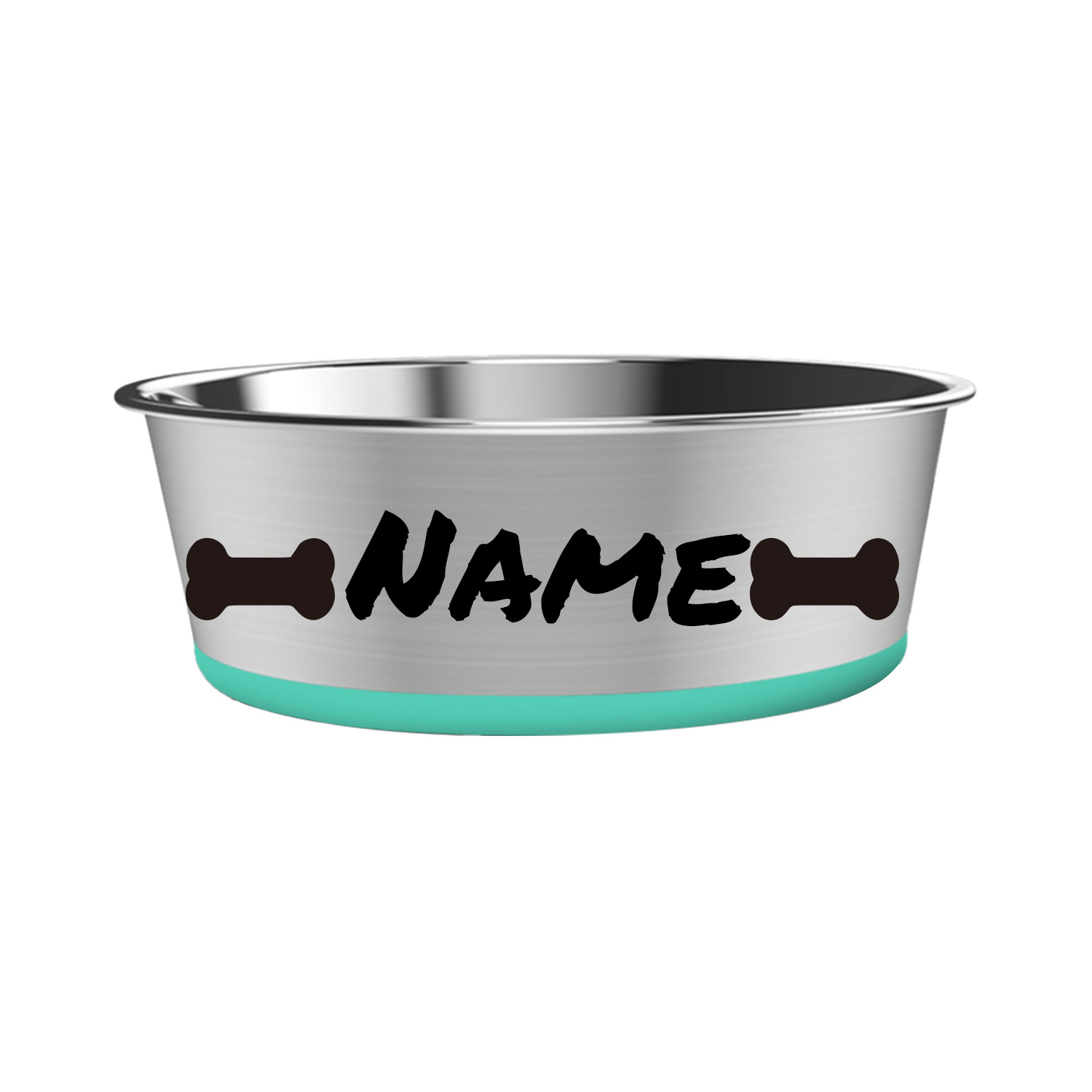 Customizable Stainless Steel Dog Bowl with Non-Slip Base