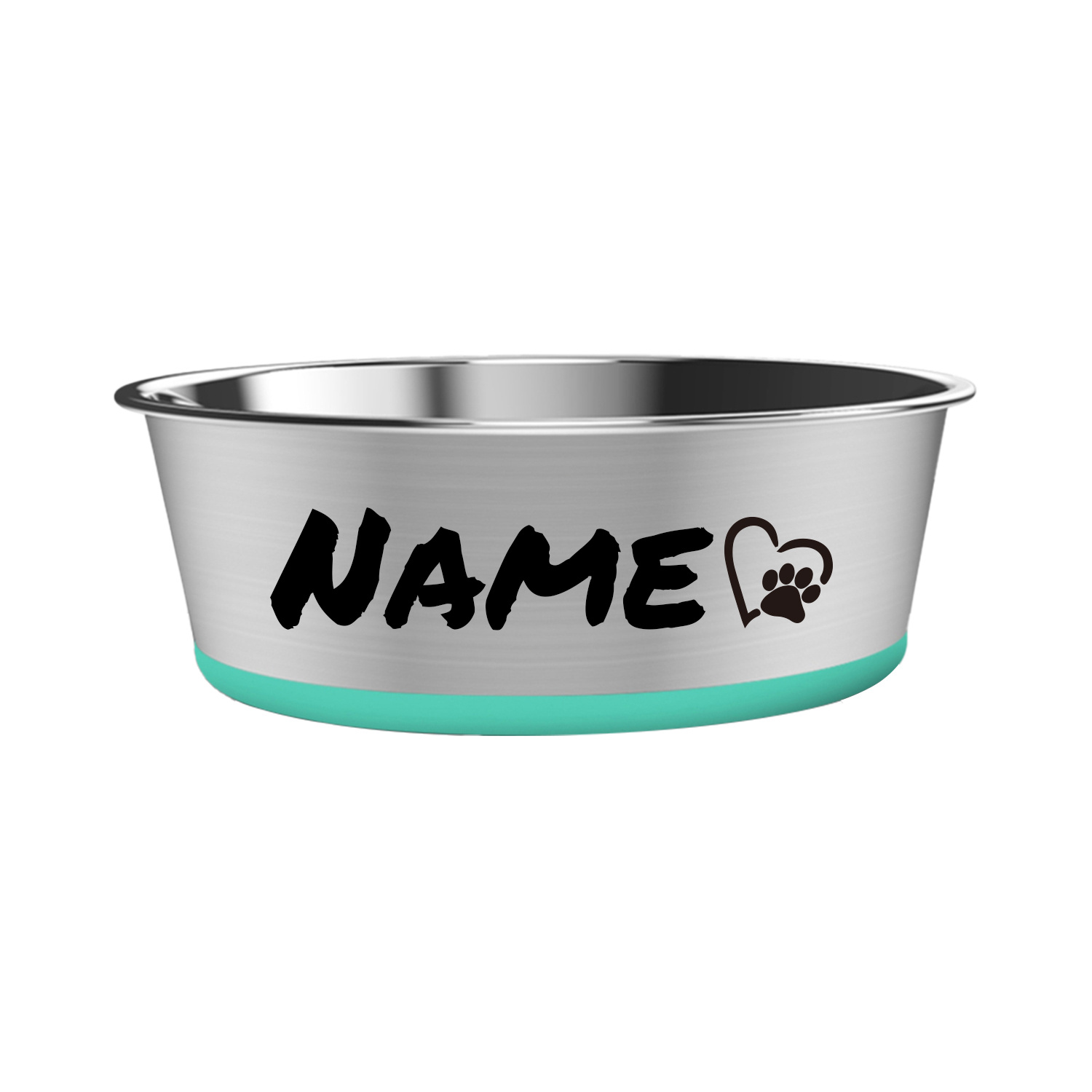 Customizable Stainless Steel Dog Bowl with Non-Slip Base