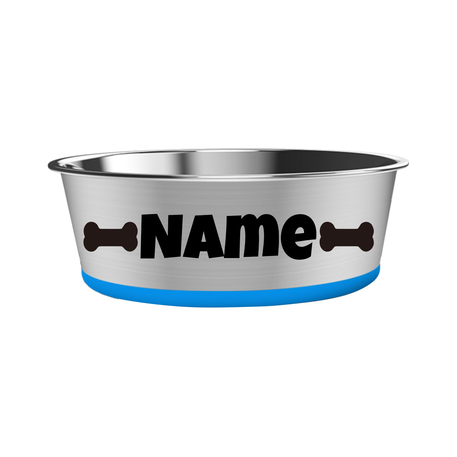 Customizable Stainless Steel Dog Bowl with Non-Slip Base