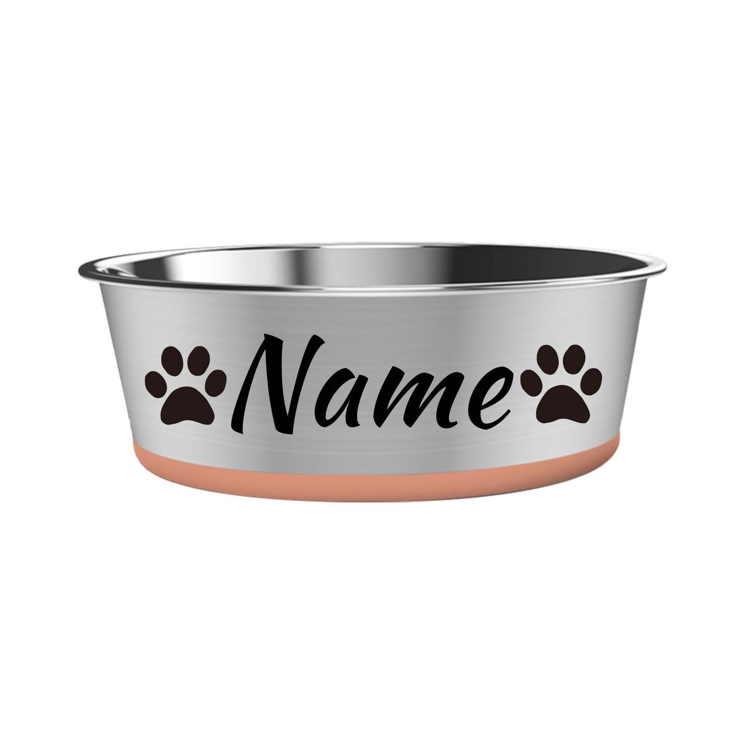 Customizable Stainless Steel Dog Bowl with Non-Slip Base