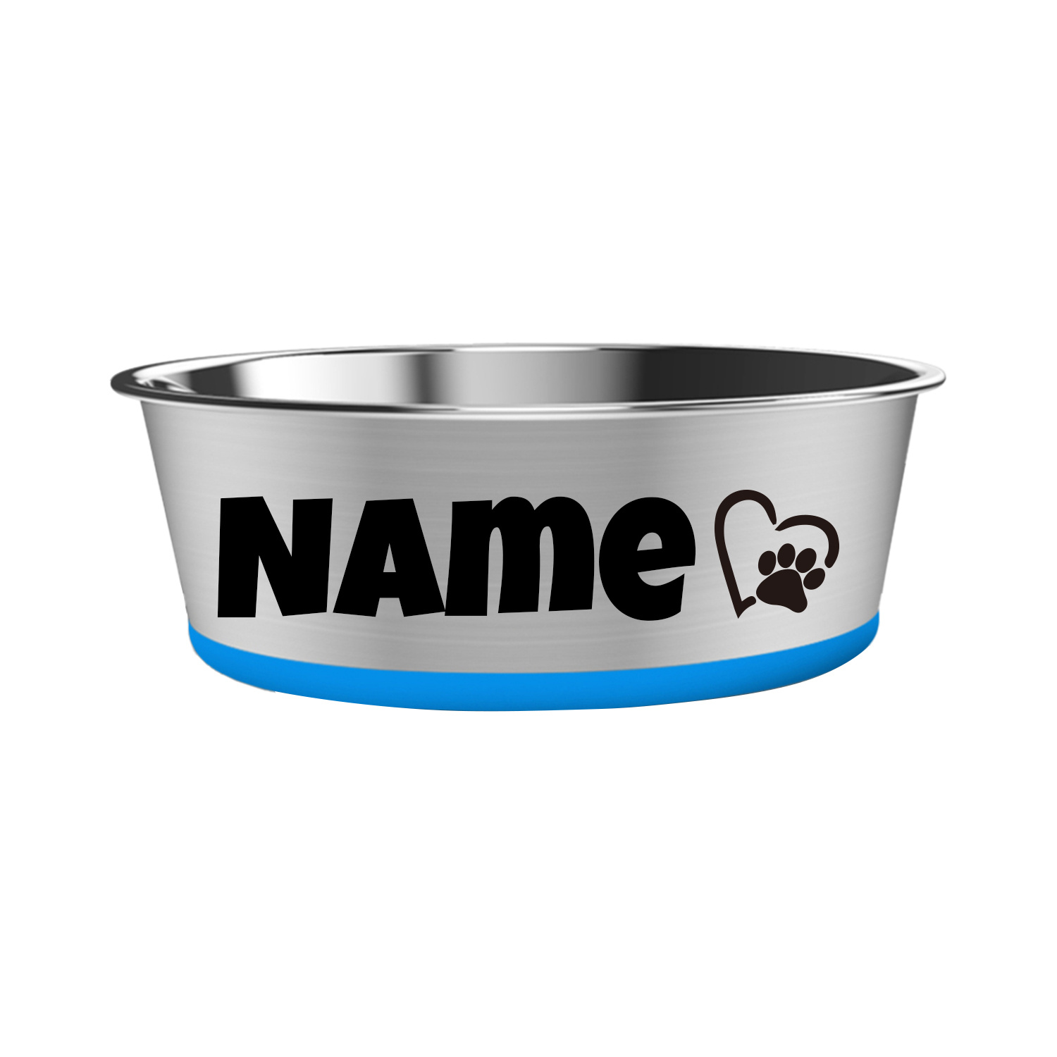 Customizable Stainless Steel Dog Bowl with Non-Slip Base