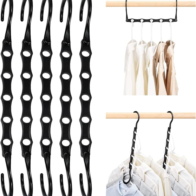 Space Saving Hangers Black Heavy Duty Plastic Closet Hangers - Temu
