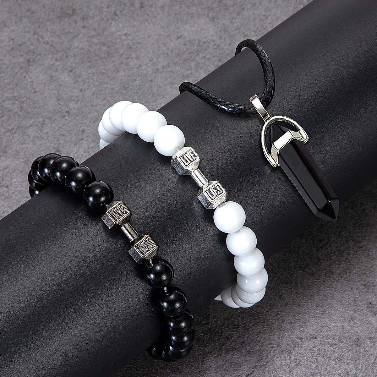 3Pcs/Set Bracelet, Yoga Dumbbell Bracelet, Gift for Men and Women,Temu