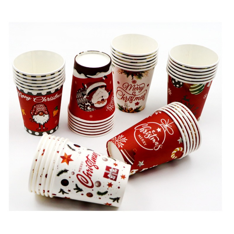 Christmas Series Disposable Paper Coffee Cups Suitable For - Temu