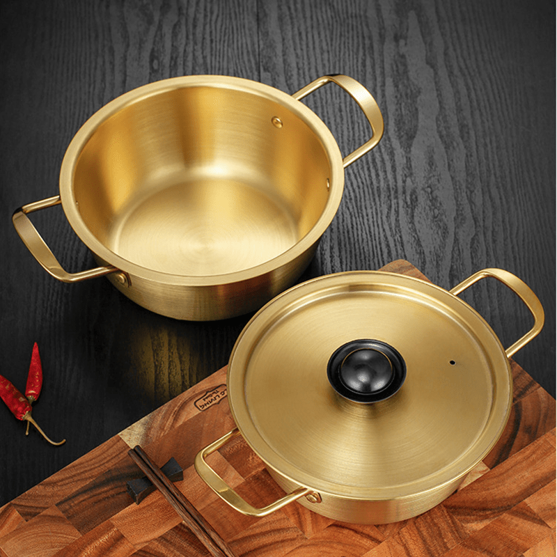 1pc Ramen Noodle Pot With Lid 7.09inch, Double Handle Ramen Cooking Pot For  Kitchen, Cookware