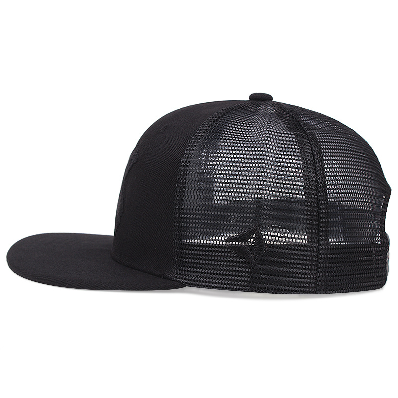 Snapback Hats For Men Adjustable Baseball Cap Mesh Trucker Hat Flat Bill  Brim Cap