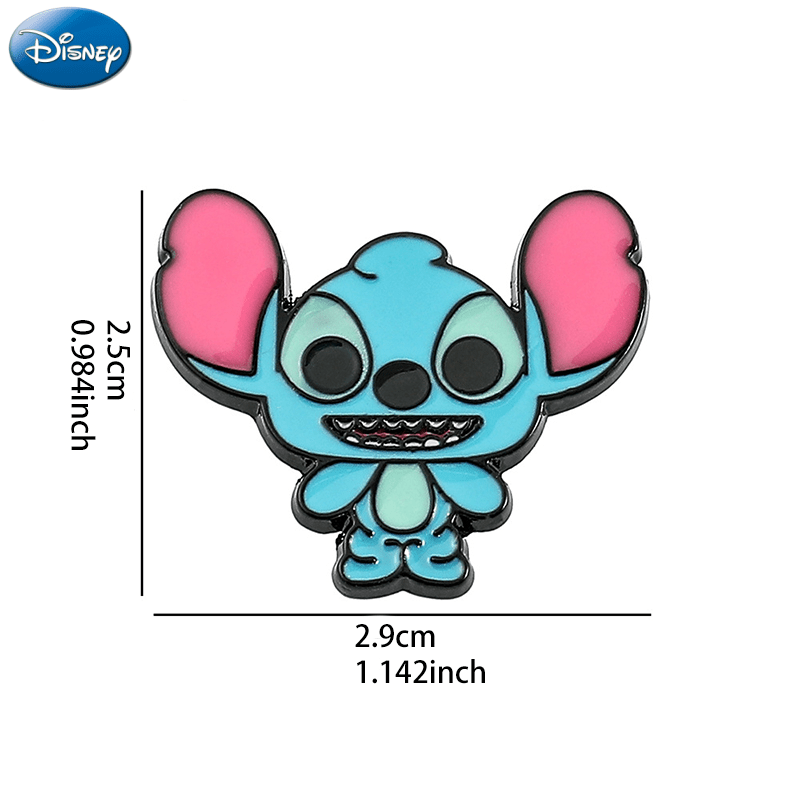 Disney 1pc Officially Licensed Stitch Cartoon Anime Characters Metal Button Pins Brooch, Memorial Decoration Gifts, Clothing Backpack Decoration