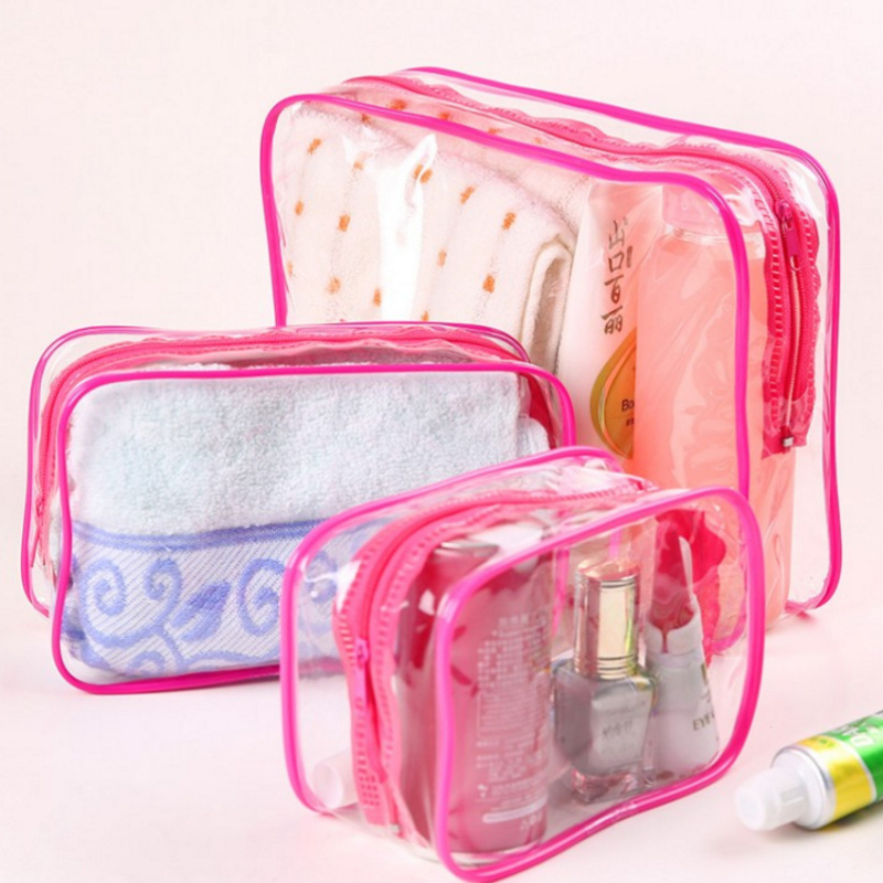 

3pcs Clear Makeup Bag, Quart Size Travel Bag For Bathroom Toiletries, Travel Portable Cosmetics Storage Bag, Pvc Waterproof Toiletry Bag For Men And Women