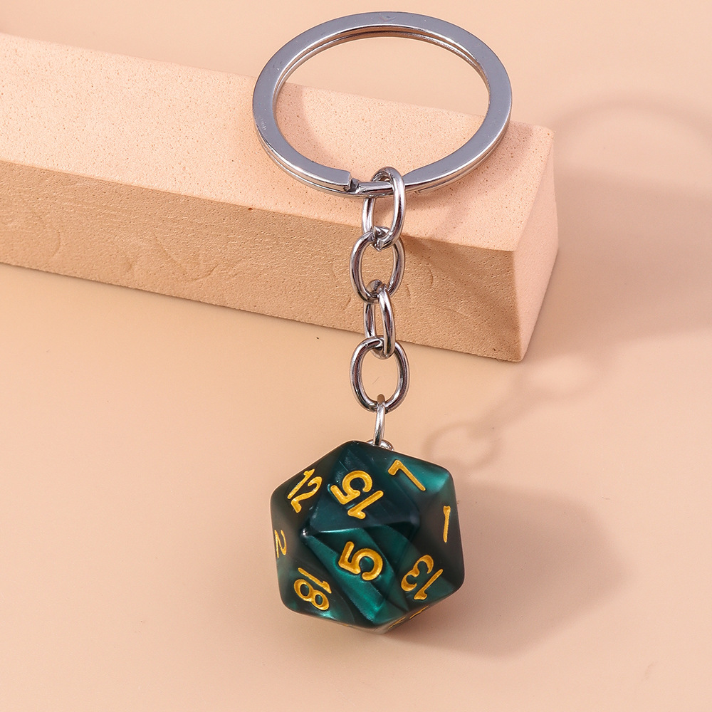 Golden dice key ring