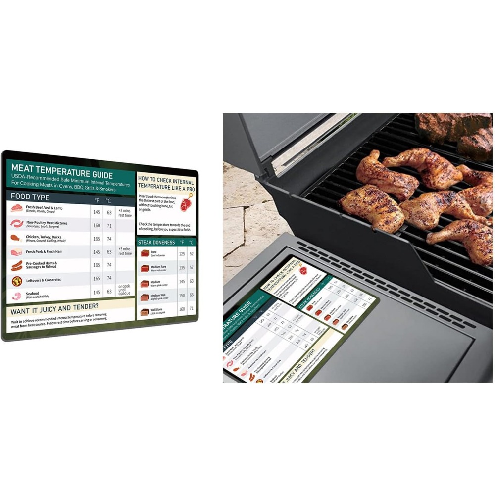 Meat Temperature Chart Magnet Cooking Grill Guide Meat Doneness