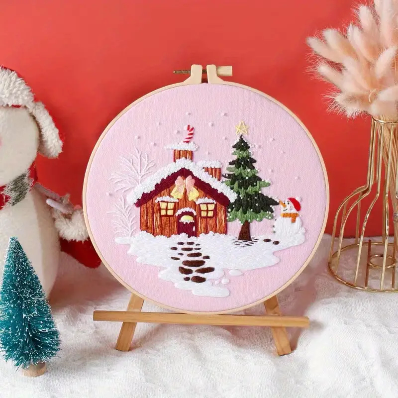 Christmas Theme Embroidery Kit 3d Embroidery Starter Kit For - Temu  Philippines