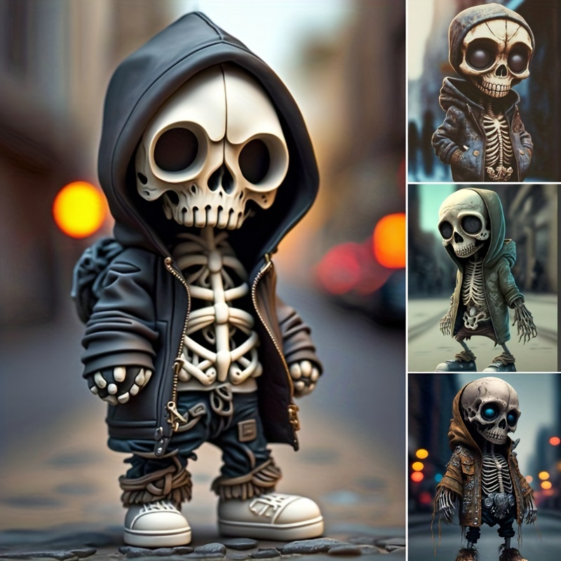 Mini Skull Doll Pvc Skull Zombie Toys Halloween Decorations - Temu