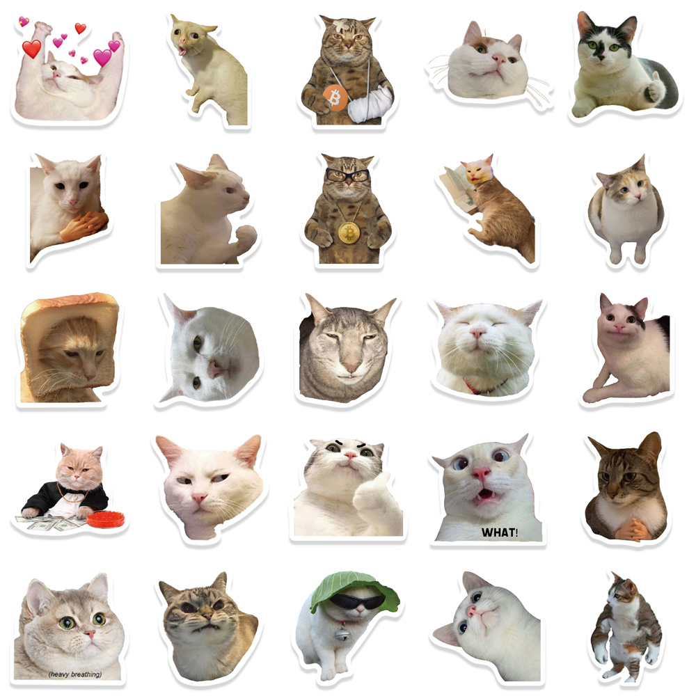 Cute Cat Stickers Vinyl Waterproof Funny Cats Decals Water - Temu