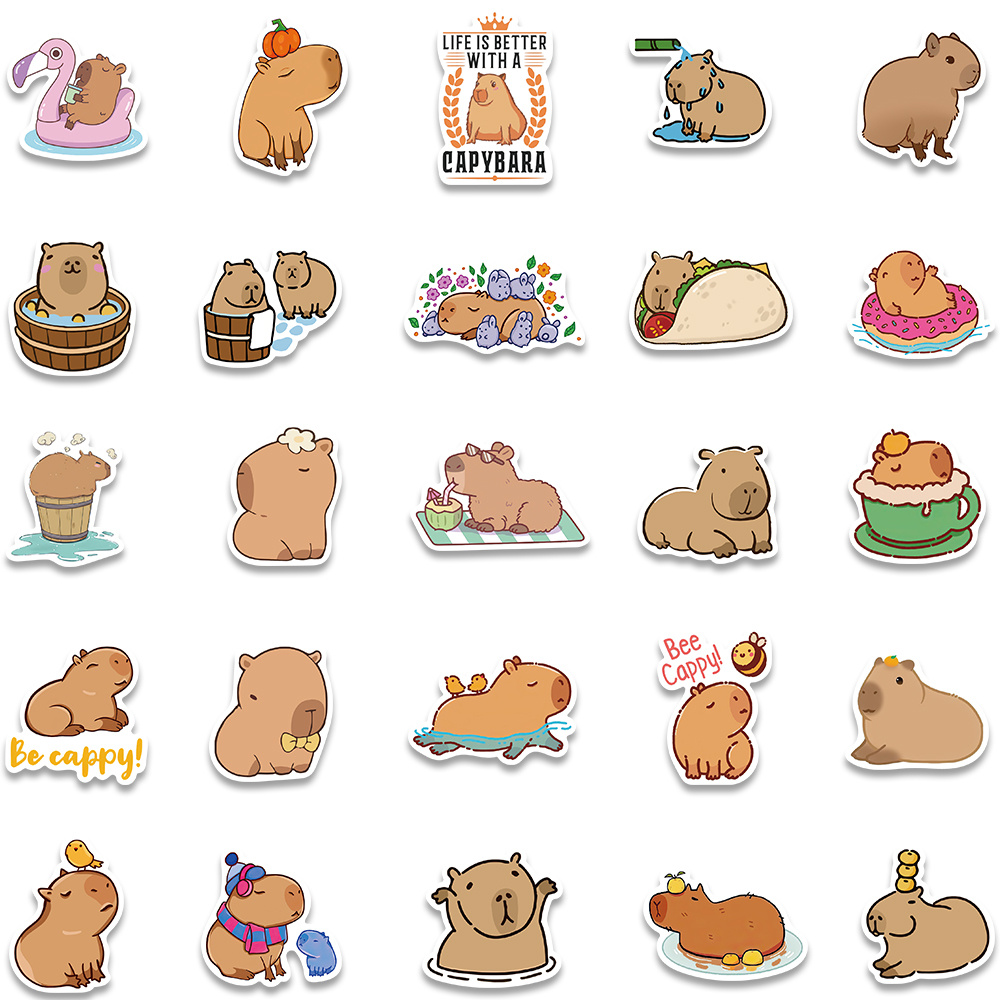 50pcs Niedliche Capybara aufkleber Doodle Wasserdichte - Temu Austria